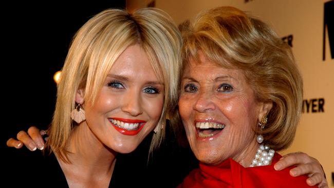 Nicky Whelan and Lillian Frank at a Myer launch at the Royal Exhibition building.