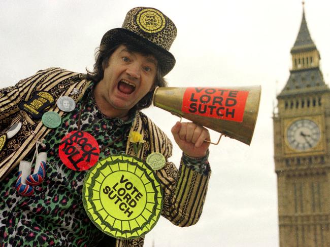 Screaming Lord Sutch British singer founder of the Monster Raving Loony Party.