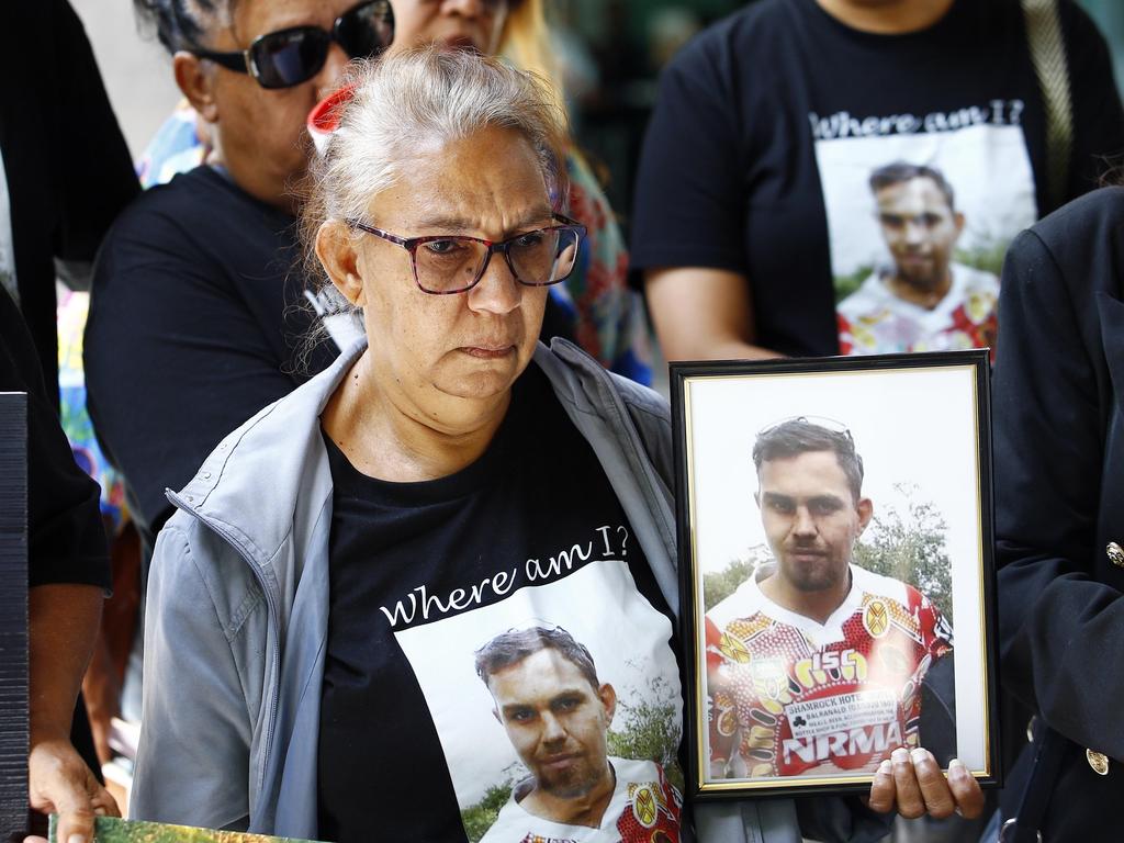 The family of missing man Jeremiah Rivers during the inquest in Brisbane earlier this year. Picture: Tertius Pickard