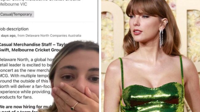 A job listing has gone viral online, giving Swifties a chance to see their idol. Picture: TikTok