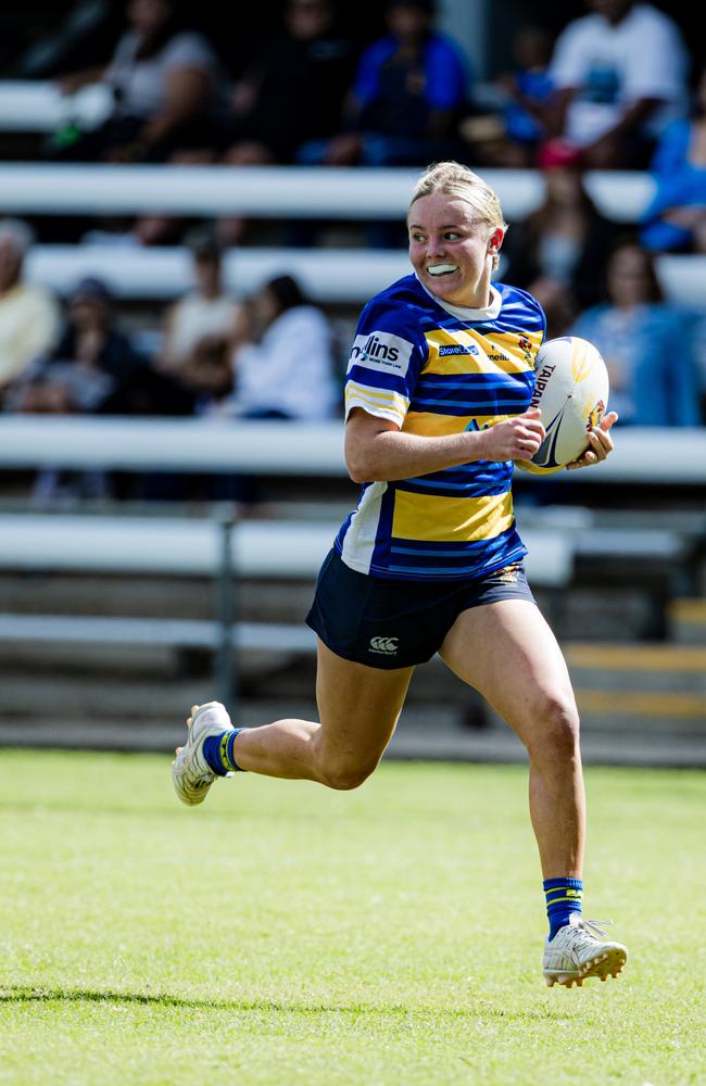 Piper Flynn enjoyed extra chances in the Challenge Cup, scoring five tries against Wests Gold in a 65-5 blow out. Picture courtesy of Brendan Hertel Photography.