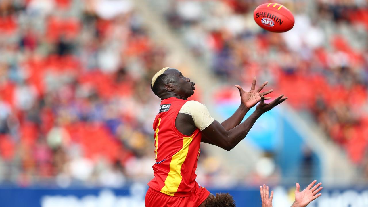 Mabior Chol starred against the West Coast Eagles. Picture: Chris Hyde/Getty Images