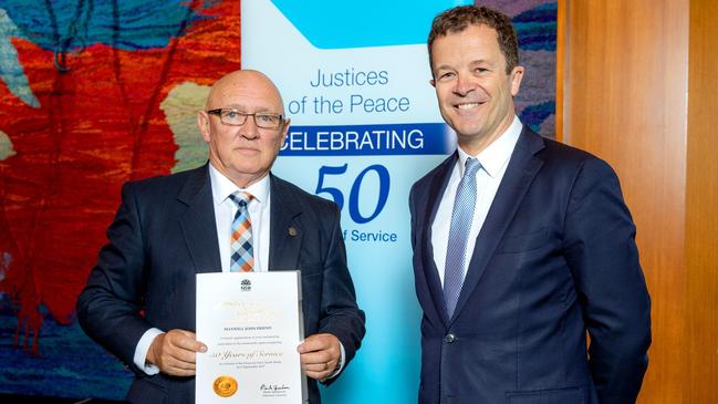 Chair and director of the Penrith City Children's Services Cooperative, Maxwell Friend (left), was also awarded an OAM for service to children. Picture: Facebook