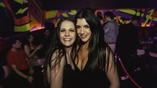 Emma Perry and Maddie Grierson at Retros. Picture: Jayden Guarnaccia