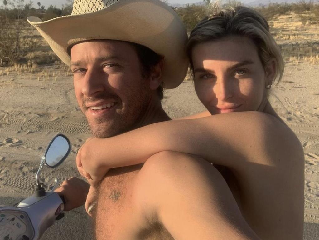 Scandal-hit actor Armie Hammer with his then girlfriend, Paige Lorenze, before their split. Picture: SplashNews.com Splash News