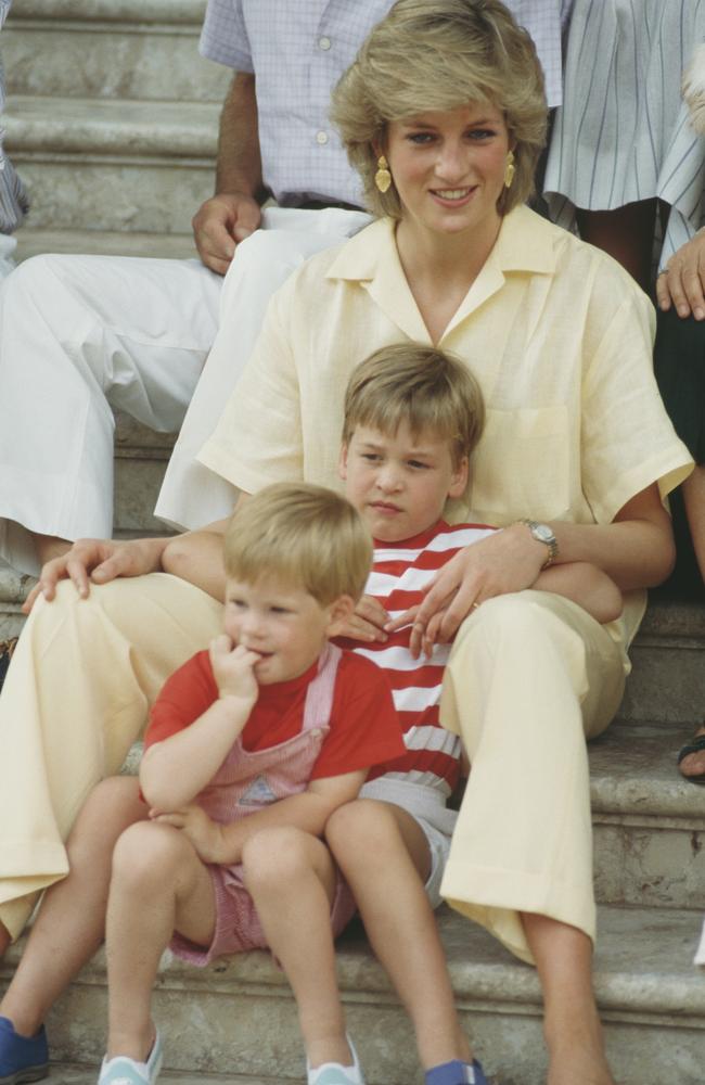 Diana, Princess of Wales, with her sons William and Harry in. Picture: Terry Fincher/Princess Diana Archive/Getty Images