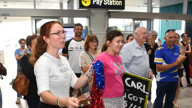 Allan Jefferson at the Townsville Airport after returning triumphant from the Race Across America. Picture: Evan Morgan