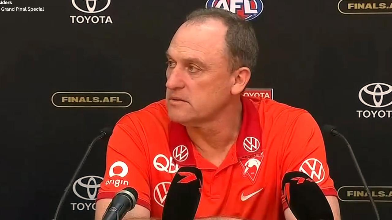 John Longmire was done waiting. photo: Fox Footy.