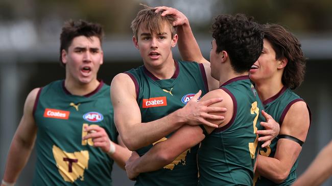 Tasmania’s Coates Talent League kit. (Photo by Kelly Defina/AFL Photos/via Getty Images )