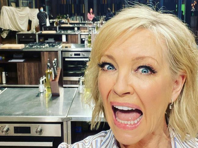 Rebecca Gibney instagram post on the set of Masterchef