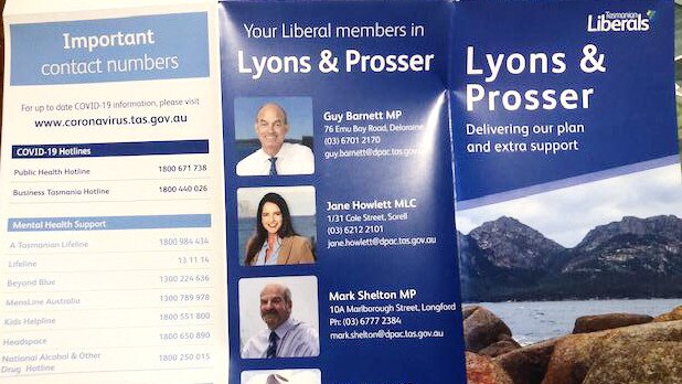 Tasmanian Liberal pamphlet for Lyons and Prosser is much more inclusive.