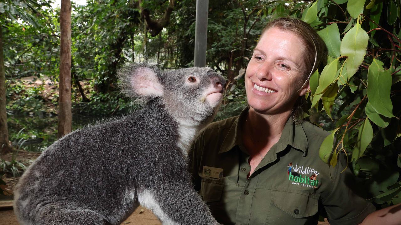 General Manager Clare Hunt secures the animals at Port Douglas Wildlife Habitat before the arrival of TC Jasper. Picture: Liam Kidston