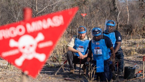 Mine-clearing in Africa. But another kind of mine – seeking graphite – could be a winner for the continent. Picture: Getty Images