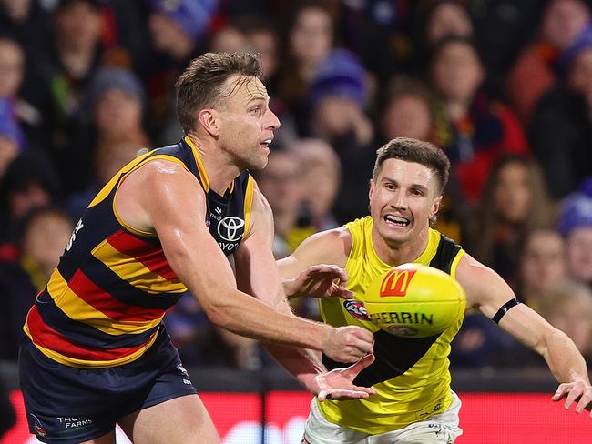 Brodie Smith is one of the Crows who has been struggling. Picture: Sarah Reed/AFL Photos via Getty Images