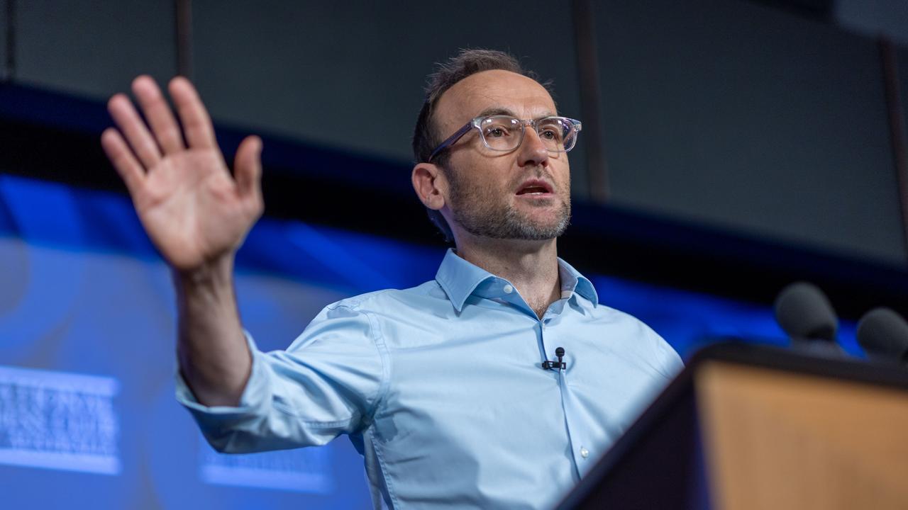 Greens leader Adam Bandt took aim at the Prime Minister in his address. Picture: NCA NewsWire / Gary Ramage