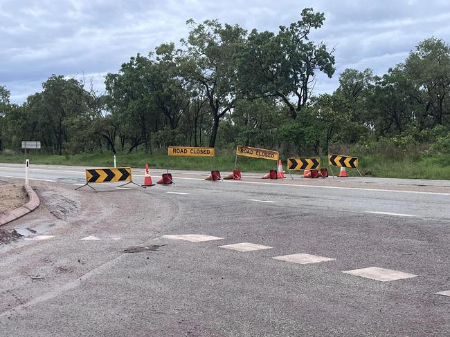 Parts of the Stuart Hwy have been damaged and intermittently closed due to flooding in the Northern Territory. Picture: Supplied.