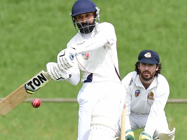 NMCA Cricket: Cobras v Preston YCW District. (L-R) Preston YCW batsman Harjinder Singh Chahal and Cobras wicket keeper Reece Miller. Picture: Josie Hayden