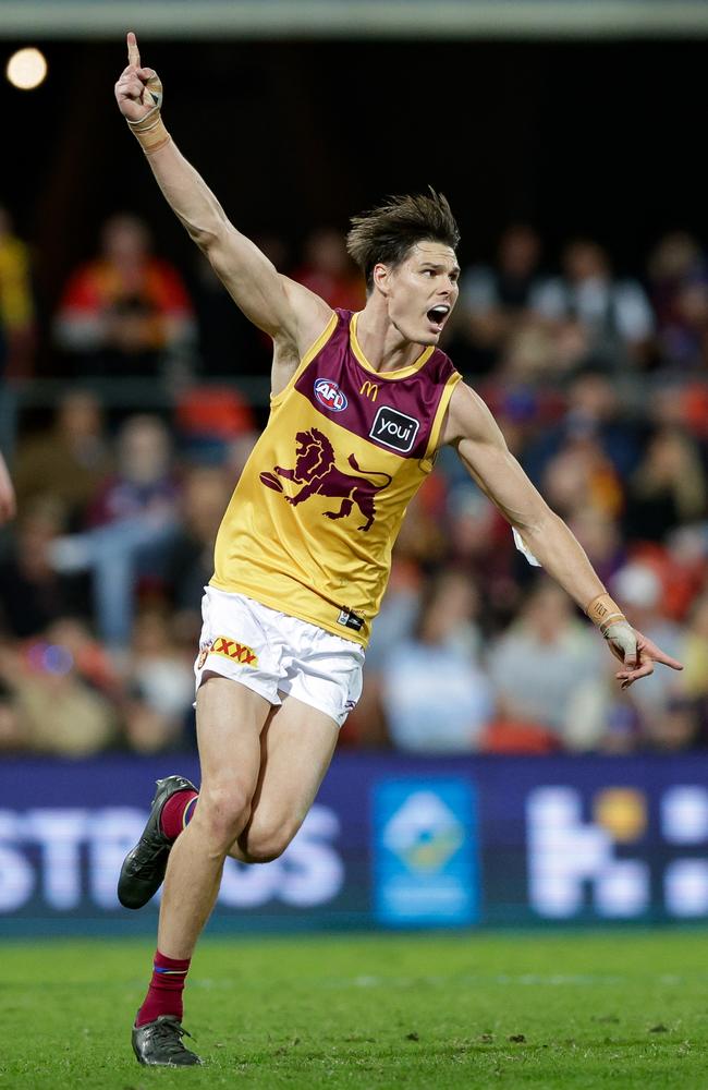 Eric Hipwood managed to sneak forward for a goal after a 50m penalty. Picture: Russell Freeman/AFL Photos via Getty Images.