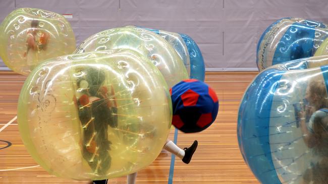 Bubble soccer sessions at taking place at The Y Katherine throughout January. Picture: Chris Higgins