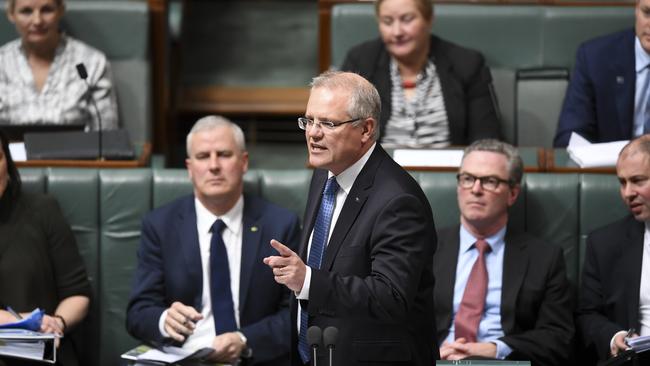 Prime Minister Scott Morrison during Question Time yesterday.