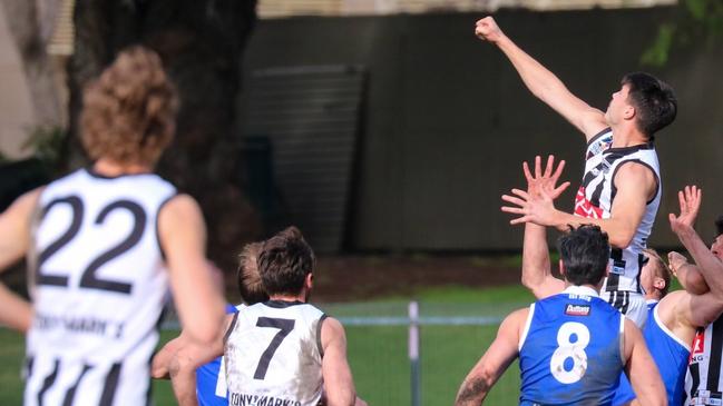 Action from the St Peter's Old Collegians v Payneham Norwood Union Adelaide Footy League division one match. Picture: Brayden Goldspink