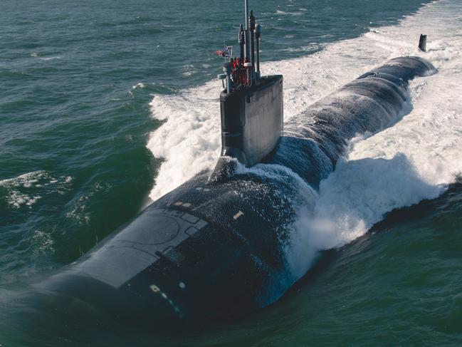 ATLANTIC OCEAN (Feb. 1, 2022) The future Virginia-class attack submarine Montana (SSN 794) conducts initial sea trials Feb. 1, 2022 in the Atlantic Ocean. Montana is the 10th Virginia-class submarine. (U.S. Navy photo courtesy of HII by Ashley Cowan)