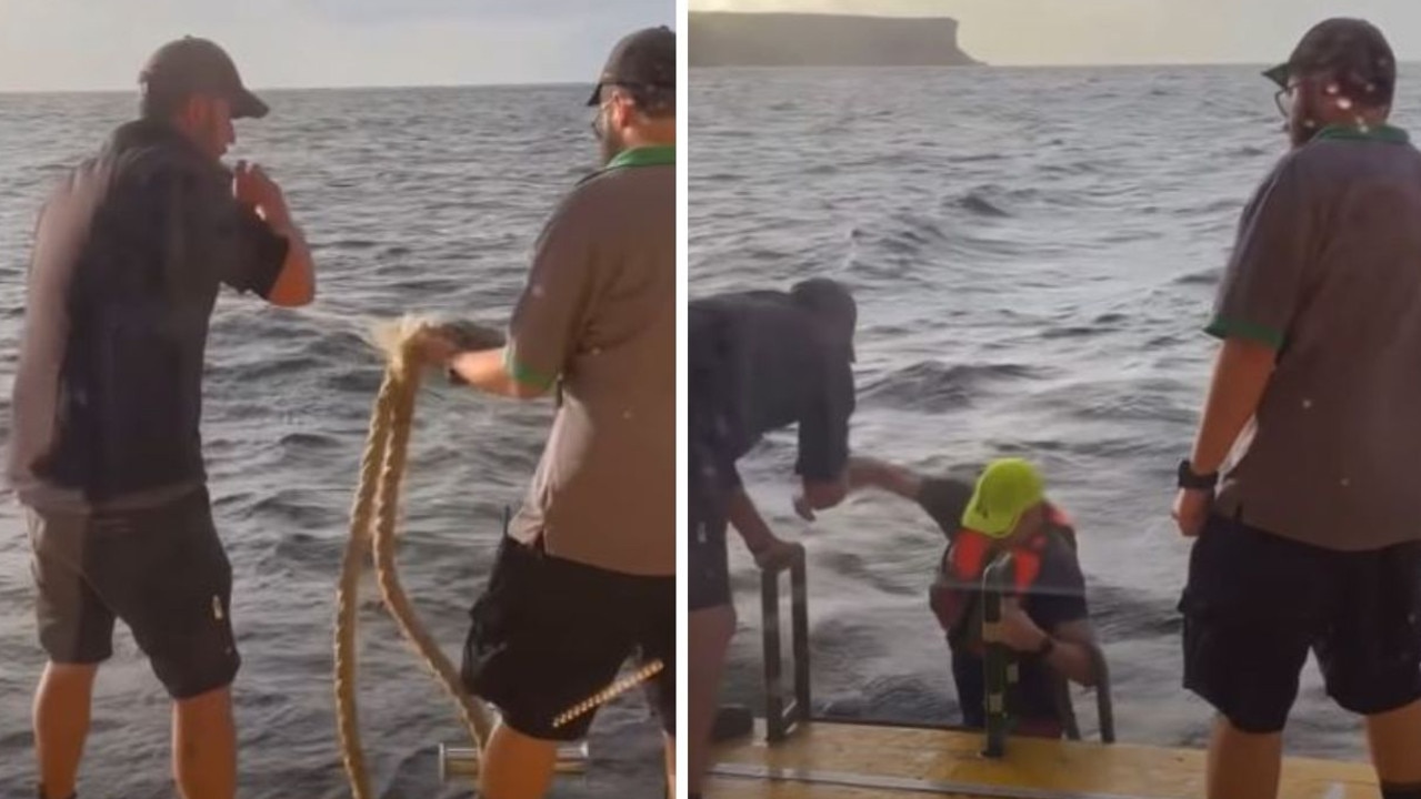 Crew have saved a stranded kayaker in Sydney Harbour. Picture: Instagram@manlyobserver