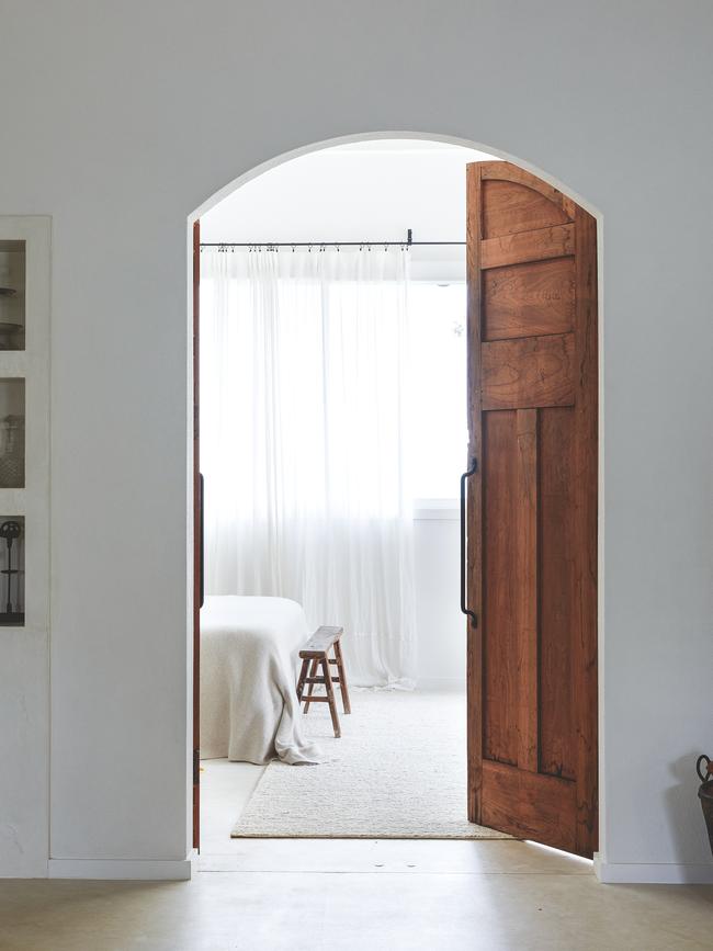 Le Viti Barn in the Byron Bay hinterland has been designed with oversized timber doors and whitewashed walls. Picture: Jessie Prince, The Quarter Acre