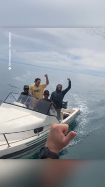 Moment surfers realised they were in danger