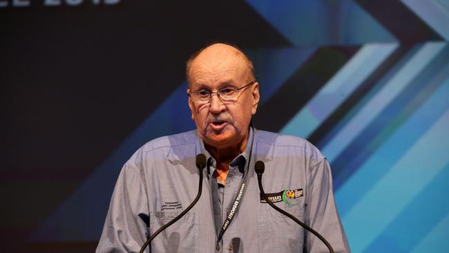 National President Bill Ludwig speaks during the AWU National Conference at Jupiters Casino on the Gold Coast. Pics Adam Head