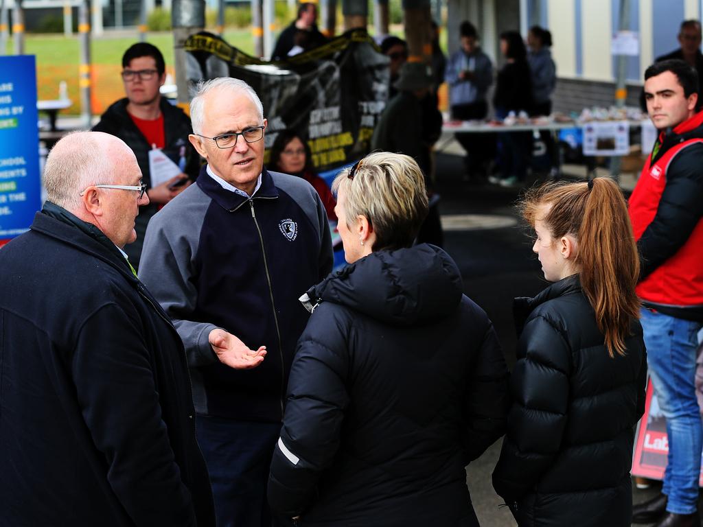 Prime Minister Malcolm Turnbull supports Liberal candidate Brett Whiteley in Braddon. Picture: Chris Kidd