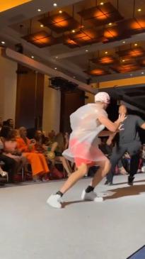 Man tackled on New York Fashion Week runway