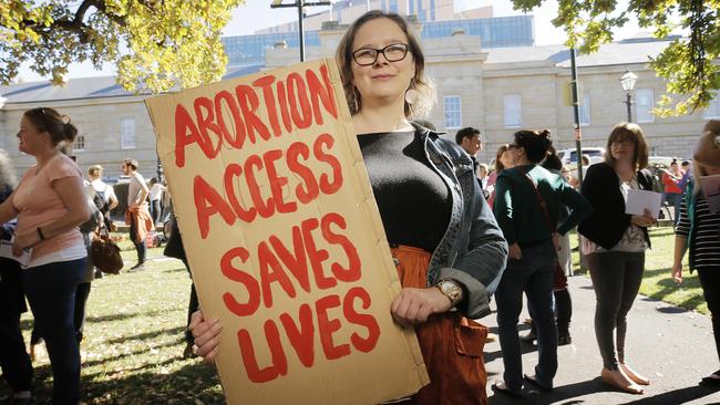 Elizabeth Smith at the rally. Picture: MATHEW FARRELL