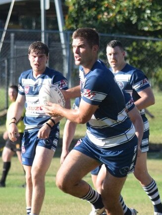 Rockhampton Brothers' front rower Roarke Christensen in action.