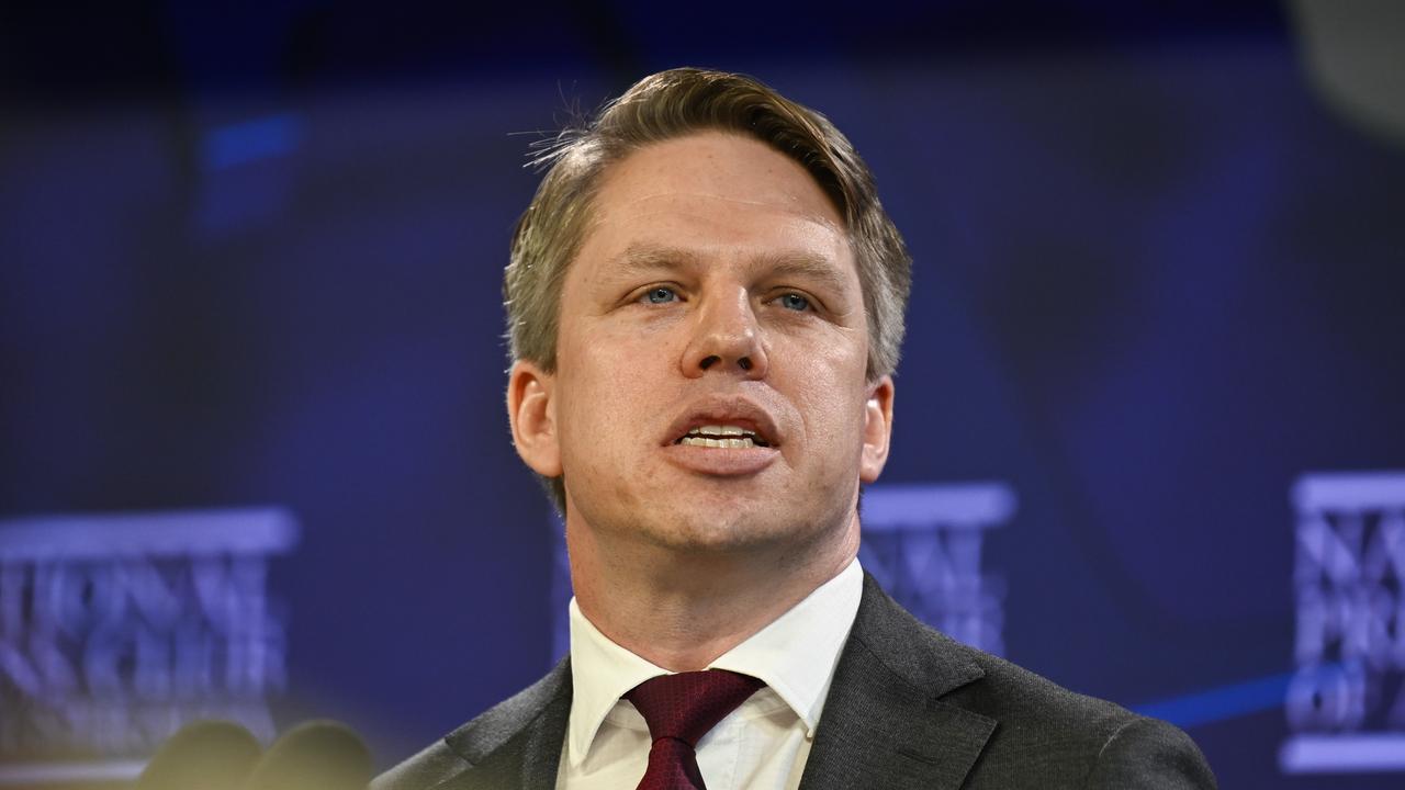 Labor national secretary and election campaign director Paul Erickson gives his Campaign Director's address to the National Press Club in Canberra. Picture: NewsWire/Martin Ollman