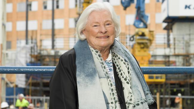 Paula Fox at the construction site of the Paula Fox Melanoma and Cancer Centre, at The Alfred Hospital. Picture: Elke Meitzel