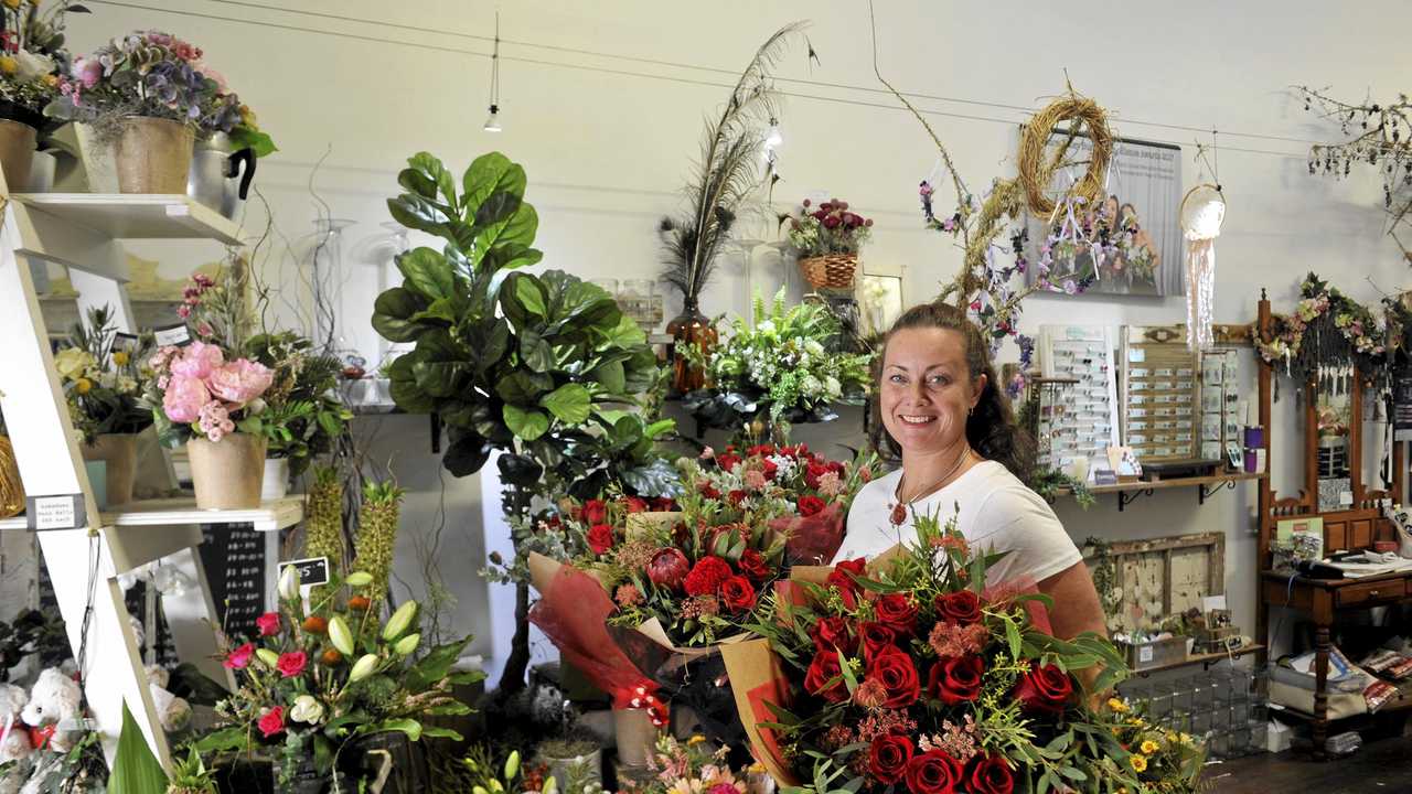 READY: Flowers by Bonnie owner Bonnie McGowan is prepared for this year's Valentine's Day. Picture: Jarrard Potter