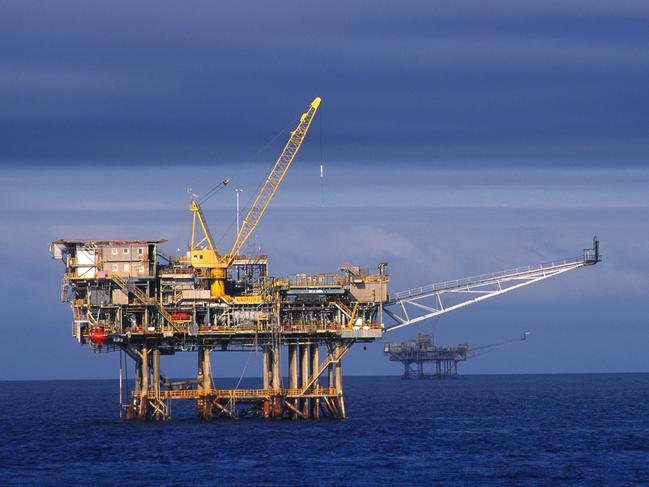 The Kingfisher rig, part of Esso Australia oil and gas field platforms in Bass Strait. Picture: Supplied