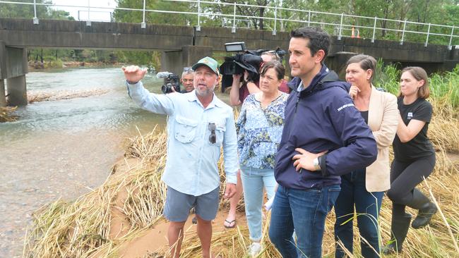 North Queenslanders, showing Premier David Crisafulli the impact of heavy rains, are still cleaning up after flooding. Picture: NewsWire / Scott Radford-Chisholm