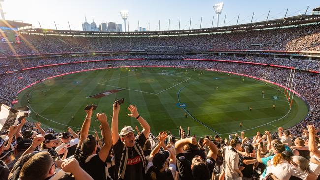 5:20pm MELBOURNE , AUSTRALIA. September 30, 2023. AFL Grand Final between Collingwood and the Brisbane Lions at the MCG. Kiss performs on stage. Picture by Jason Edwards