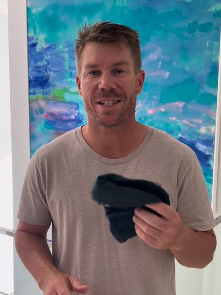 Cricketer David Warner has found his missing baggy green hat Picture: Instagram