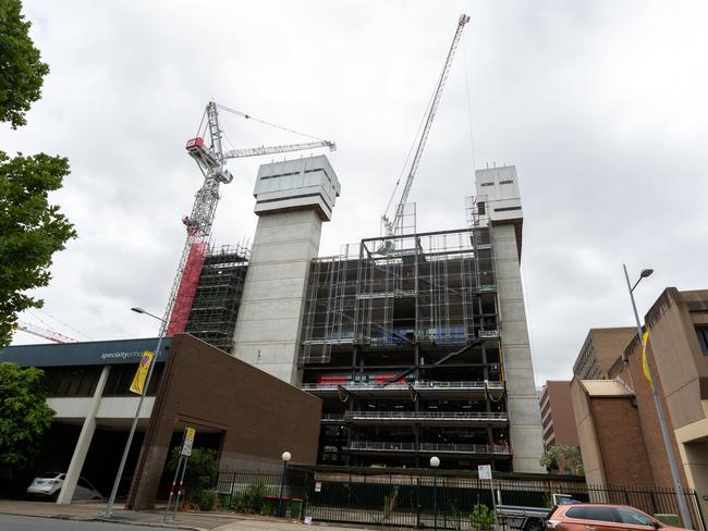 Photos taken yesterday show construction is well under way at Arthur Phillip High School in Parramatta. Picture: AAP IMAGE/Jordan Shields