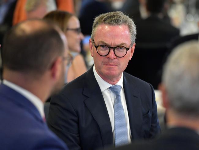 CANBERRA, AUSTRALIA - FEBRUARY 03: Former minister Christopher Pyne reacts prior to an address by Reserve Bank of Australia Governor Philip Lowe at the National Press Club on February 03, 2021 in Canberra, Australia. In the first meeting of the year held earlier this week, the Reserve Bank of Australia board decided to hold the cash rate target at 0.1 percent but Mr Lowe repeated the rate would not move up until actual inflation rises between 2 and 3 percent which is not expected to happen until 2024 at the earliest. (Photo by Sam Mooy/Getty Images)