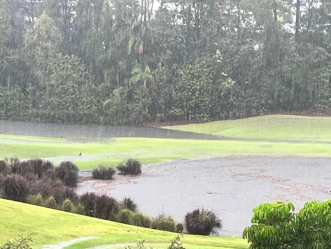 Heavy Rain hit Robina and the Gold Coast in Queensland today. Picture: Facebook