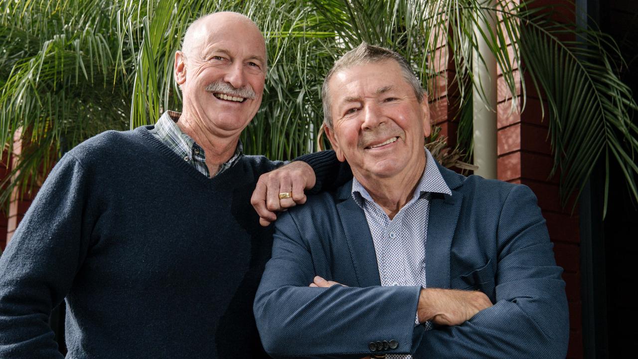 Test legends Dennis Lillee and Rod Marsh pictured in 2019.