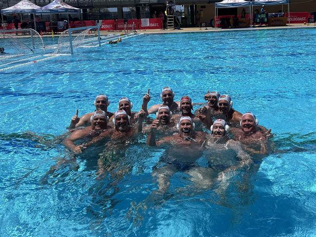 The Cowboys team after winning the over-45s category at the 2024 Pac Pacific Masters Games on the Gold Coast. Picture: Supplied.