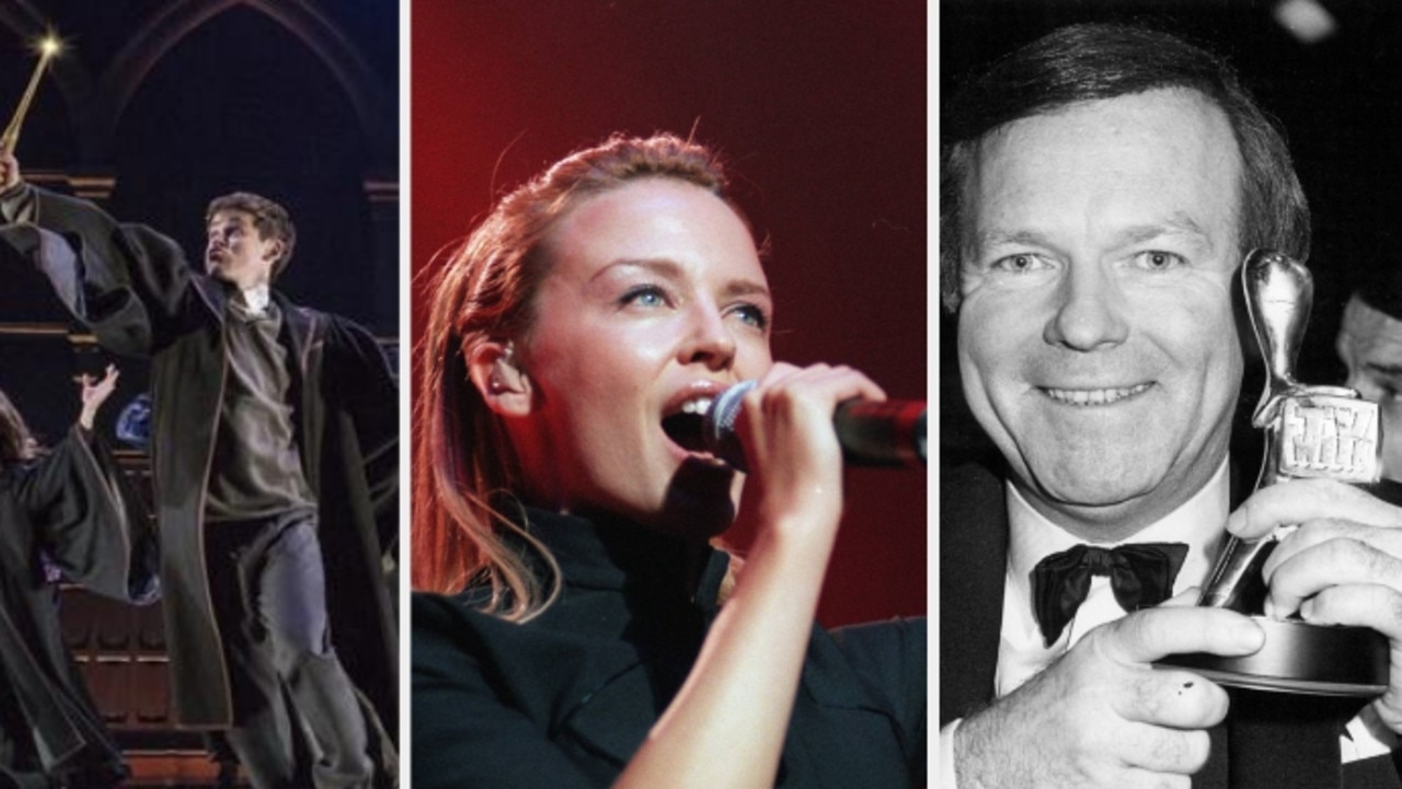 From Harry Potter and the Cursed Child (left) at the Princess Theatre to Kylie Minogue (centre) performing at The Palais in St Kilda, Melbourne’s theatres, one of which is owned by ex- television presenter Mike Walsh (right), have hosted a who’s who of the showbiz world.