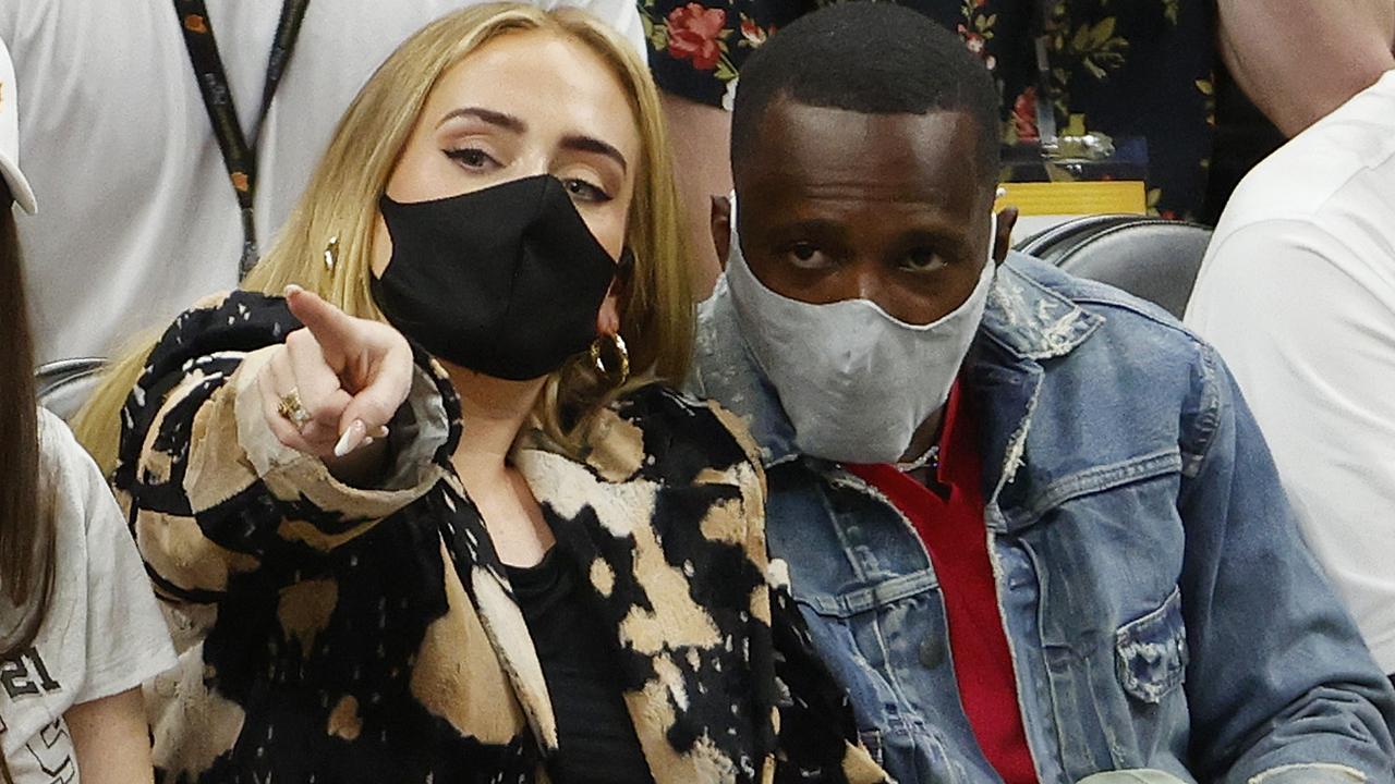 Adele and Rich Paul sat next to each other at the game. Picture: Christian Petersen/Getty Images