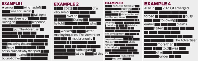 Examples of redacted case studies.