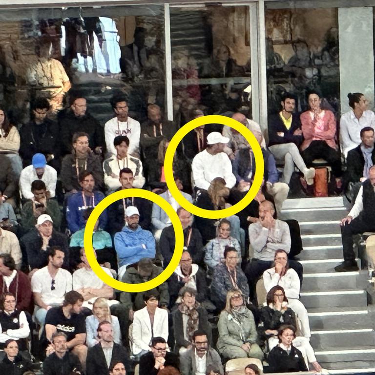 Novak Djokovic and Carlos Alcaraz watched from the stands. Picture: Twitter